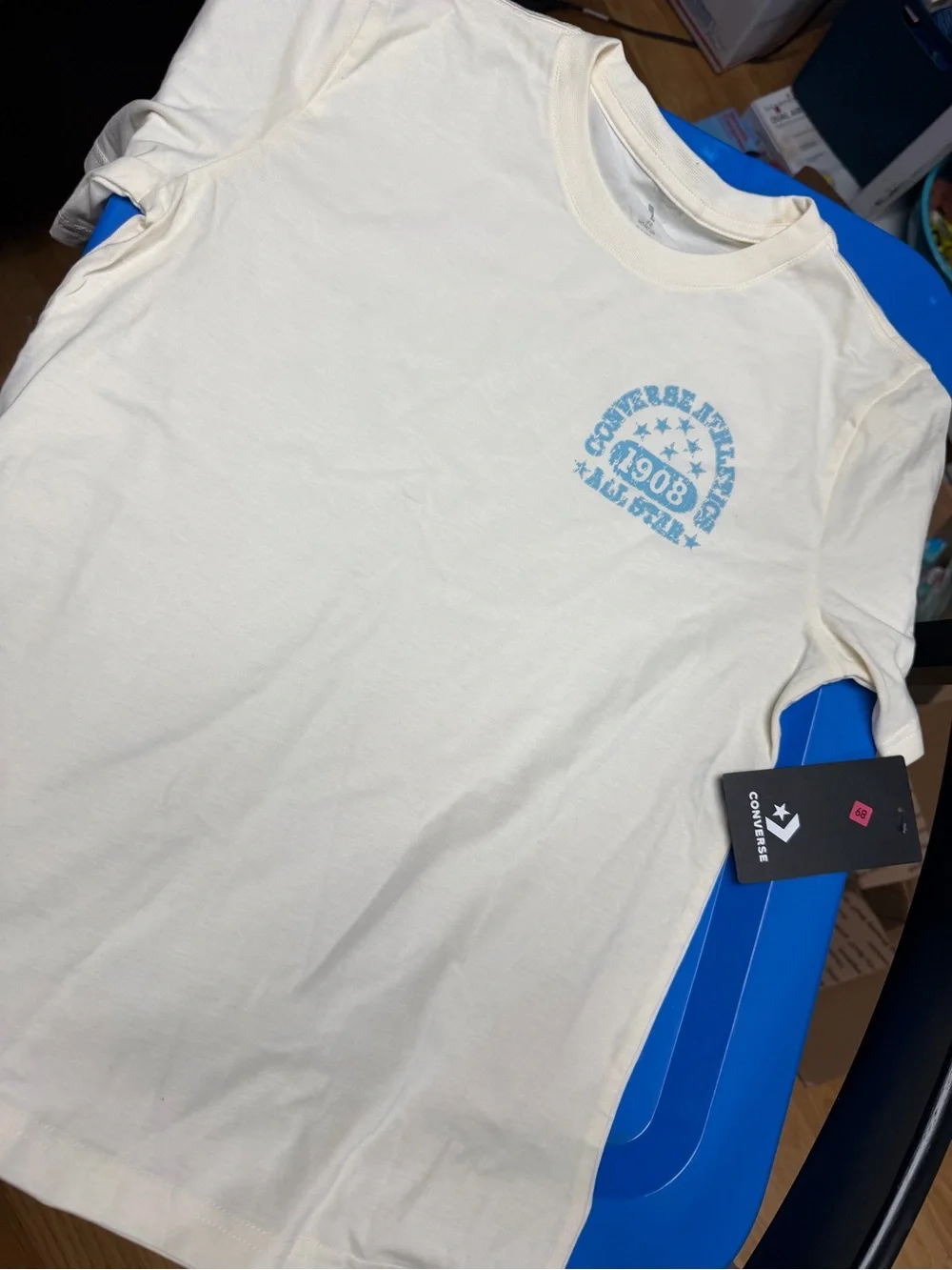 Converse Kids' Cream Graphic Tee - 1908 Logo Size Large